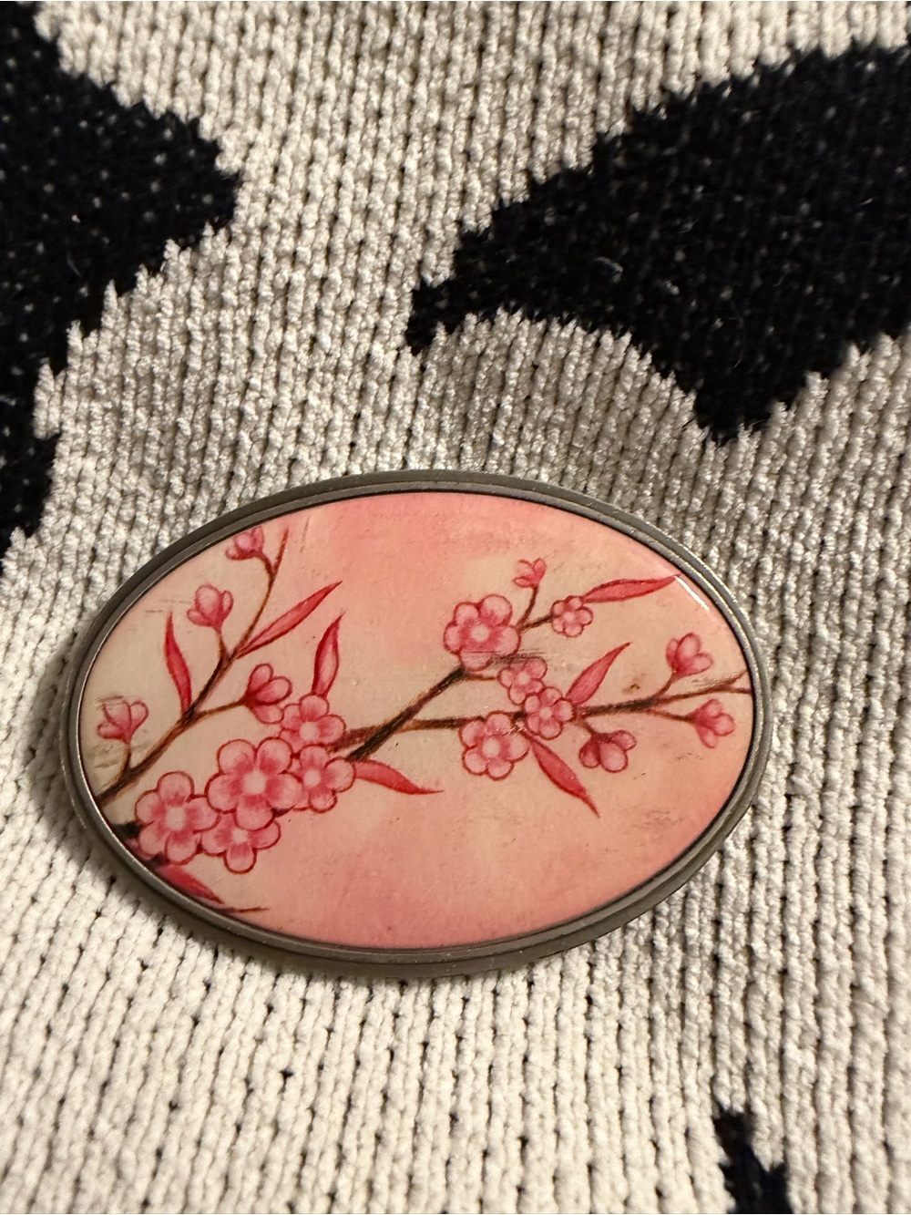 Pink Floral Oval Belt Buckle - Women Accessories